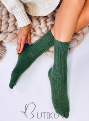 Zelené hrejivé dámske ponožky