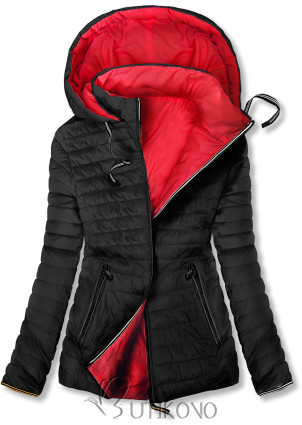 Obojstranná prechodná bunda čierna/červená