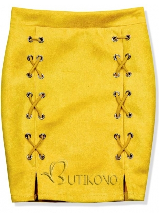 Žltá semišová sukňa