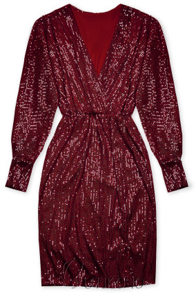 Vínovočervené šaty s flitrami
