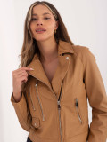Camel dámska koženková bunda