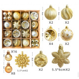 Sada zlatých nerozbitných ozdôb 40 ks