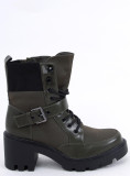 Khaki zelené topánky na šnurovanie