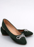 Zamatové balerínky smaragdovozelené