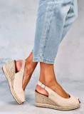 Espadrilky na platforme Open-Toe béžové