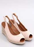 Espadrilky na platforme Open-Toe béžové