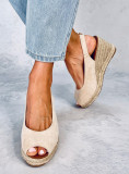 Espadrilky na platforme Open-Toe béžové