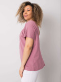 Ružové plus size tričko z bavlny