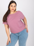 Ružové plus size tričko z bavlny