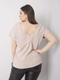 Béžové plus size tričko z bavlny
