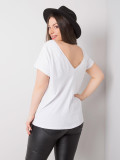 Biele plus size tričko z bavlny