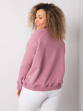 Ružová plus size mikina bez kapucne