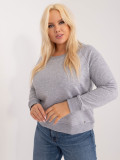 Sivá plus size mikina bez kapucne