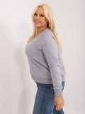 Sivá plus size mikina bez kapucne