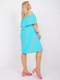 Bielo-modré pruhované plus-size šaty