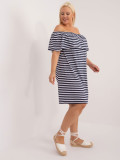 Modro-biele plus size šaty