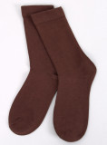 Hladké vysoké dámske ponožky čokoládovohnedé