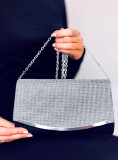 Elegantná kabelka zdobená zirkónmi čierna