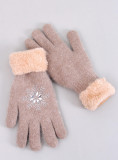 Béžové dámske rukavice SNOWFLAKE