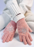 Ružové dámske rukavice SNOWFLAKE
