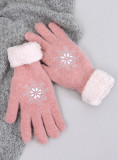 Ružové dámske rukavice SNOWFLAKE
