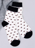Dámske ponožky so vzorom srdiečok - 5 párov