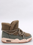 Snehule v štýle sneakers khaki zelené