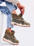 Snehule v štýle sneakers khaki zelené
