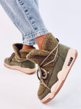Snehule v štýle sneakers khaki zelené