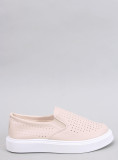Perforované slip-on tenisky béžové