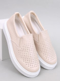 Perforované slip-on tenisky béžové