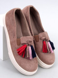 Hnedé slip-on espadrilky so strapcami