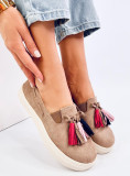 Hnedé slip-on espadrilky so strapcami