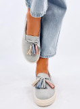 Sivé slip-on espadrilky so strapcami