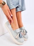 Sivé slip-on espadrilky so strapcami