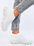 Dámske látkové slip-on tenisky biele