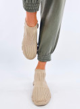 Dámske látkové slip-on tenisky béžové