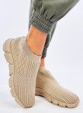 Dámske látkové slip-on tenisky béžové