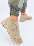 Dámske látkové slip-on tenisky béžové