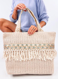 Púdrovoružová veľká plážová taška BOHO