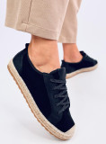 Čierne semišové espadrilky na šnurovanie