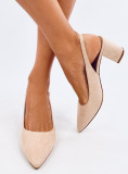 Nízke lodičky s otvorenou pätou nude