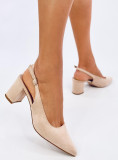Nízke lodičky s otvorenou pätou nude