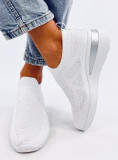 Elastické tenisky na vyvýšenej podrážke biele