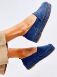 Tmavomodré espadrilky na platforme