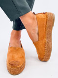 Camel hnedé espadrilky na platforme