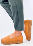 Camel hnedé espadrilky na platforme