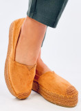 Camel hnedé espadrilky na platforme