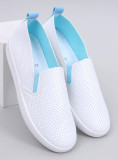 Perforované slip-on tenisky biela/modrá