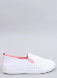Perforované slip-on tenisky biela/ružová
